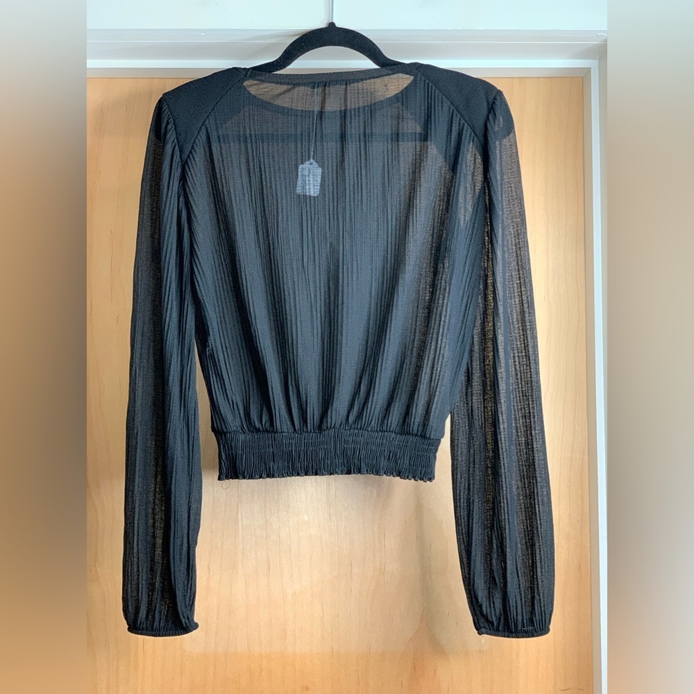 Zara Pleated Sheer Blouse.     Size-Snall - Picture 3 of 4